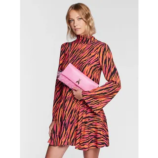 Patrizia Pepe 8B5460 Clutch Rosa Echtes Leder Umhängeriemen Gold 27×15×3 cm