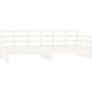 vidaXL Tagesbett Ausziehbar Weiß Massivholz Kiefer 2x(80x200) cm - Weiß