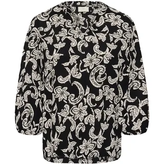 Langarmbluse KAFFE "Damen Langarm-Bluse KAriani", Damen, Gr. 36, schwarz (schwarz deep, chalk paisley), Obermaterial: 100% Viskose LENZING ECOVERO CV LenzEcov., Blusen Langarmbluse