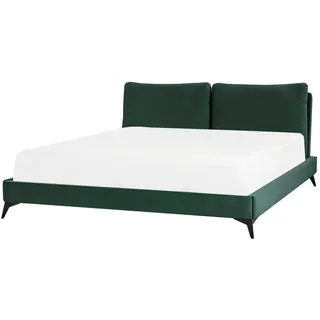 Beliani Polsterbett 180/200cm Smaragdgrün Melle , Grün , Textil , 180x200 cm , Schlafzimmer, Betten, Polsterbetten