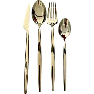 24-tlg. Besteckset für 6 Personen aus Edelstahl 18/10 - Gold