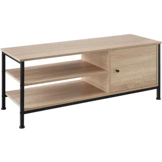 tectake Tv-Regal Durban, 110 x 40 x 45,5 cm, Industrial Holz hell, Eiche Sonoma , Naturfarben , Holzwerkstoff , Beton Optik , Rechteckig , 40x45.5x110 cm , Wohnzimmer, TV Möbel, Lowboards, Lowboards stehend