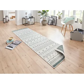 Teppich HANSE HOME "Kuba Wendeteppich" Gr. 12, grün, B:80cm H:5mm L:250cm, Kunstfaser, Teppiche, Teppich, In-& Outdoor, Wetterfest, Balkon, Läufer, Wohnzimmer, Wasserfest