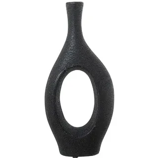 DRW Bodenvase mit Keramiköffnung in Schwarz, 41 x 19 x 7,5 cm