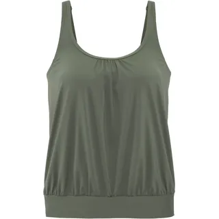 Tankini-Top LASCANA "Italy", Damen, Gr. 36, N-Gr, grün (oliv), Microfaser, Microfaser, Polyamid, unifarben, Bikini-Oberteile Tankini-Top, in Oversize-Form