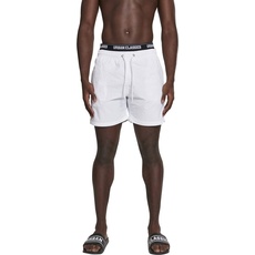 Urban Classics Herren Shorts Two in One Swim, Weiß Blk/Wht 00863, Medium (Herstellergröße: M)