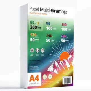 Hochwertiges Druckerpapier A4 - Multi-Grammaturen für Drucker, Schreiben, Zeichnen und Basteln - Weiße DINA4-Papierblätter für Zuhause, Schule und Büro - Ofituria (80g+ Paket)