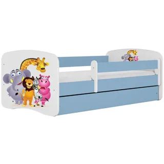 Raumhirsch Furniture Kinderbett Zoo mit Schublade 140/70 80/61/144 , Blau , Holzwerkstoff , 80x140 cm , FSC 100% , Babymöbel & Kindermöbel, Kinderzimmer & Jugendzimmer, Kinderbetten