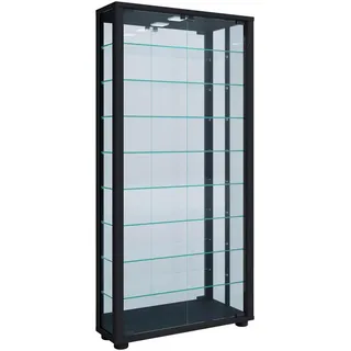 VCM Vitrine Lumo 59 x 115 x 18 cm Schwarz