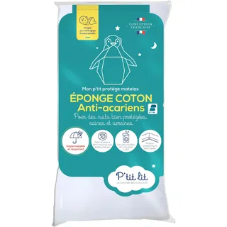 P' lit - Matratzenschoner für Bett, Hüttenschutz, gegen Milben, wasserdicht, 80 x 160 cm, Frottee, 100% Baumwolle, saugfähig und leise – Oeko Tex