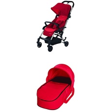 Maxi-Cosi Laika kompakter Kombi-Kinderwagen + Maxi-Cosi Laika Softtragetasche & Kinderwagenaufsatz (ab Geburt verwendbar), vivid red