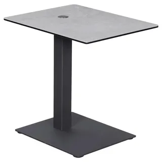 Dieter Knoll Beistelltisch , Anthrazit, Grau , Metall, Glas, Keramik , rechteckig , eckig, Bodenplatte , 35x45-65x45 cm , höhenverstellbar , Wohnzimmer, Wohnzimmertische, Beistelltische, Beistelltische Metall