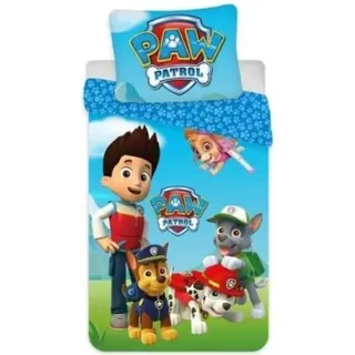 PAW Patrol Bettwäsche-Set 140x200 cm Bettbezug + 63x63 cm Kissenbezug aus Microfaser - Blau