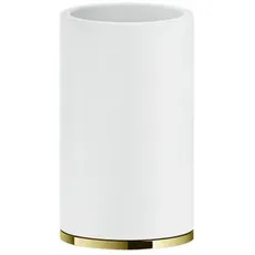 Gessi Inciso Stand-Becher weiß matt, 58531, Farbe: Gold PVD