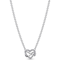 Bild von Moments Funkelnde Unendlichkeits-Herz Collier-Halskette aus Sterling Silber mit Zirkonia Steinen, Größe 50cm, 392666C01-50
