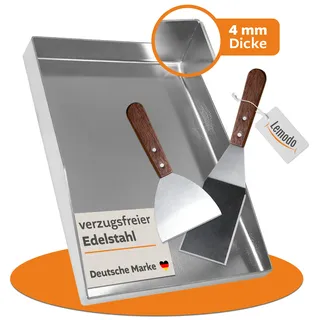 Lemodo Grillplatte 40 x 29,5 cm Edelstahl Silber