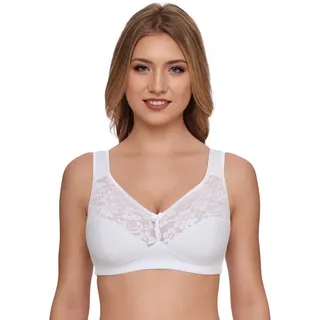 SUSA Baumwoll BH Damen 2er Pack - Basic 27931 - Größe B-E - Bügelloser BH mit Unterbrustband - 3-Geteilte Cups & verstellbare, gepolsterte Träger - Bequemer BH ohne Bügel mit Stützfunktion