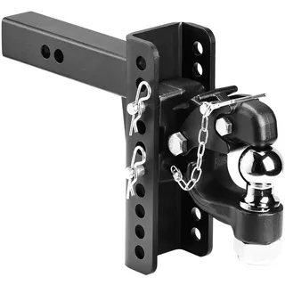 VEVOR Anhängerkupplung 9 T, für 50,8 mm Anhängekupplungshaken Militärempfänger, Kombination 2-5/16-Zoll-Anhängerkupplungskugel, passend für 63,5-76,2mm Lünettenring, schwarze Pulverbeschichtung