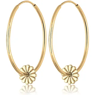Elli Creolen Blume Daisy vergoldet 925 Sterling Silber