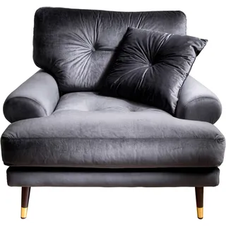 trends by hg Loungesessel TRENDS BY HG "TOKIO", grau, B:100cm H:88cm T:100cm, 100% Polyester, Sessel, in Microfaser mit hochwertigem Holz/Metallfuß