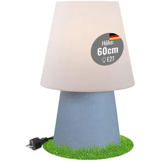 8 seasons design - Designer Leuchte No. 1 stone (E27, 60 cm, IP44, Innen- & Außenstandleuchte, Steinoptik, UV-, wetter- & frostbeständig, Gartenleuchte, Wohnraumleuchte) steinfarbig