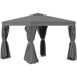 Outsunny Pavillon, Dunkelgrau, Aluminium, Metall, Polyester , 296x2.7x296 cm , Sonnenschutz, Pavillons