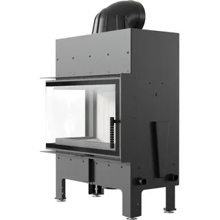 Kamineinsatz aus Stahl KRATKI FLOKI M links 10 kW Ø 200 - Schwarz