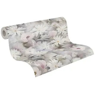 A.S. Création Vliestapete Blumen Pastell Weiß