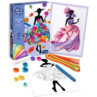 Sentosphère Sentosphere 3920540 Bastelset Quilling Art Kleid, Kreativ-Set für Kinder und Erwachsene, DIY, Papierbasteln, Fashion, Mode
