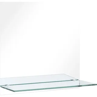 Wandspiegel mit Regal 60×60 cm Hartglas - Silber, Bunt