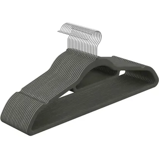 Songmics Samt-Kleiderbügel-Set Breanna Grau-Silber 20-teilig