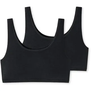 SCHIESSER Uncover by Schiesser Damen 2pack Bustier Unterwäsche, schwarz, XXL