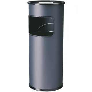 Durable Papierkorb Metall mit Ascher rund, anthrazit, 333058