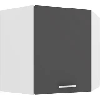 Mid.you Eckoberschrank , Anthrazit, Weiß , Holzwerkstoff , 1 Fächer , 57x60x57 cm , hängend , Küchen, Küchenmöbel, Küchenschränke, Küchenoberschränke