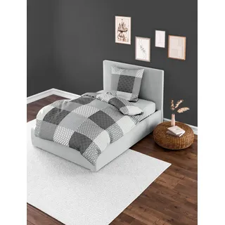 Bierbaum Bettwäsche 6277, Fein-Biber, Designed in Germany, Silber 15, 155 x 220 + 80 x 80 cm, Komfortgröße