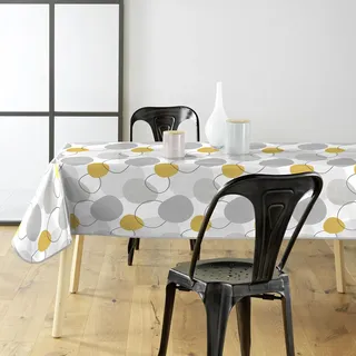 Douceur d'Intérieur Disco Tischdecke, rechteckig (140 x 240 cm), Gelb, bedrucktes PVC
