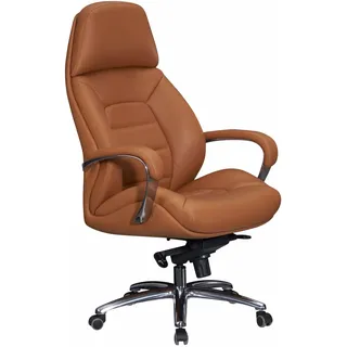 AMSTYLE XXL Chefsessel Leder Braun