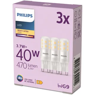 Philips LED-Lampe 470lm 3,7W G9 warmweiß 3 St.