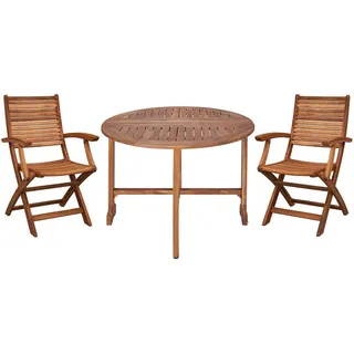 Butlers Balkon-Set (3-teilig) Somerset , Braun , Holz , Gartenmöbel, Gartengarnituren, Balkonmöbel-Sets