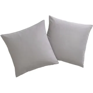 my home Dekokissen »Raja« einfarbig, Kissenhüllen ohne Füllung, 40 x 40 cm, 2er-Set, Mikrofaser, grau