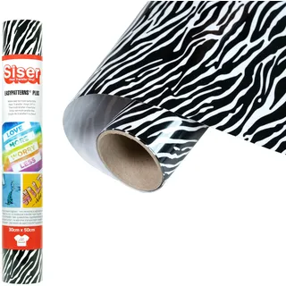 Siser Easypatterns PLUS Zebra, 30cm x 0,5m, Thermotransfer Vinyl zur Personalisierung von Kleidung, Accessoires und Textilmöbel, Material für Bastelartikel, geeignet für Kinderkleidung