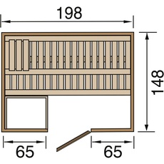 Bild von Sauna »Bergen 1«, BxHxT: 198 x 203,5 x 148 cm - beige