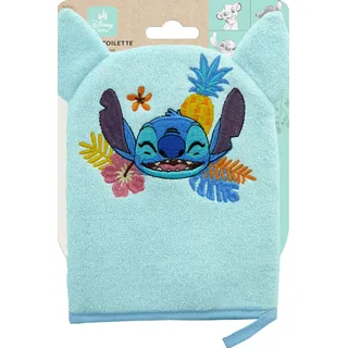 Disney Baby – Waschhandschuh für Babys und Kinder – weicher Badehandschuh, ultraweich – Stickerei Lilo & Stitch– geeignet für Körper, Gesicht – Waschlappen – Hygienezubehör für die Dusche, waschbar