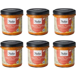 NABIO | Mediterraner Aufstrich Gegrillte Paprika Cashew I vegan I (6 x 135g)