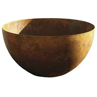 Klocke Edelrost Dekor Rostige Schale Rund (Halbkugelschale) - Medium Dekoschale: Ø 40cm - Wetterfest & Frostsicher - Metall/Edelrost/Rost - Rostschale/Metallschale zur Dekoration im Garten/Gartendekoration