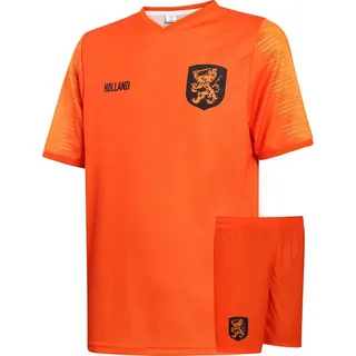Niederländische Fußball Trikot Set Heim - Orange - Kinder und Erwachsene - 104 - Orange