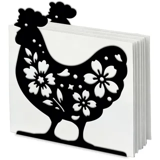 SUPERDANT Serviettenhalter Flowersn Huhn Motiv Tische Hühner Serviettenständer Aus Metall Für Die Küche Tisch Serviettenspender Im Landhausstil Napkin Holder Aus Metall Für Den Esstisch Hause