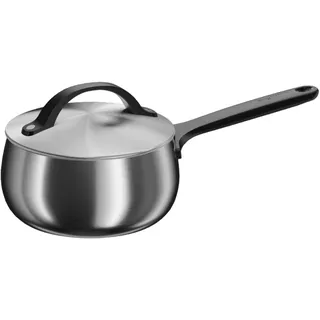 BergHOFF Home Stieltopf 16 cm, Kasserolle Induktion, Saucentopf, Edelstahl, Mit Deckel, Für Induktion & alle Herdarten, Backofenfest, Spülmaschinengeeignet, 1,9 l, Smokey Black