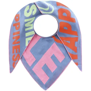 Zwillingsherz Dreieckstuch ZWILLINGSHERZ "Große Freunde", Damen, blau, Obermaterial: 50% Baumwolle, 50% Polyacryl, Modetücher Dreieckstuch, mit Schrift