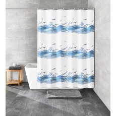 Bild Duschvorhang Seaside, 180 x 200 cm, krokusblau